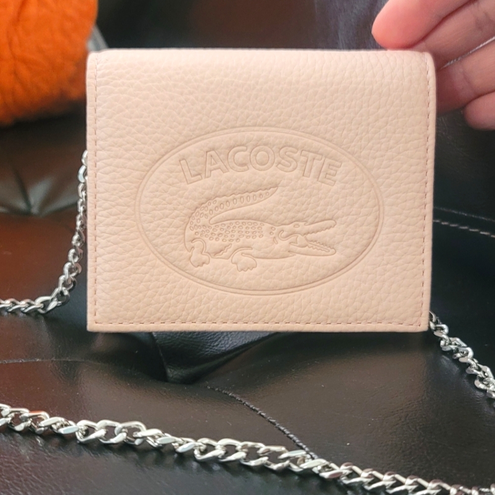 Lacoste wallet on a chain bag